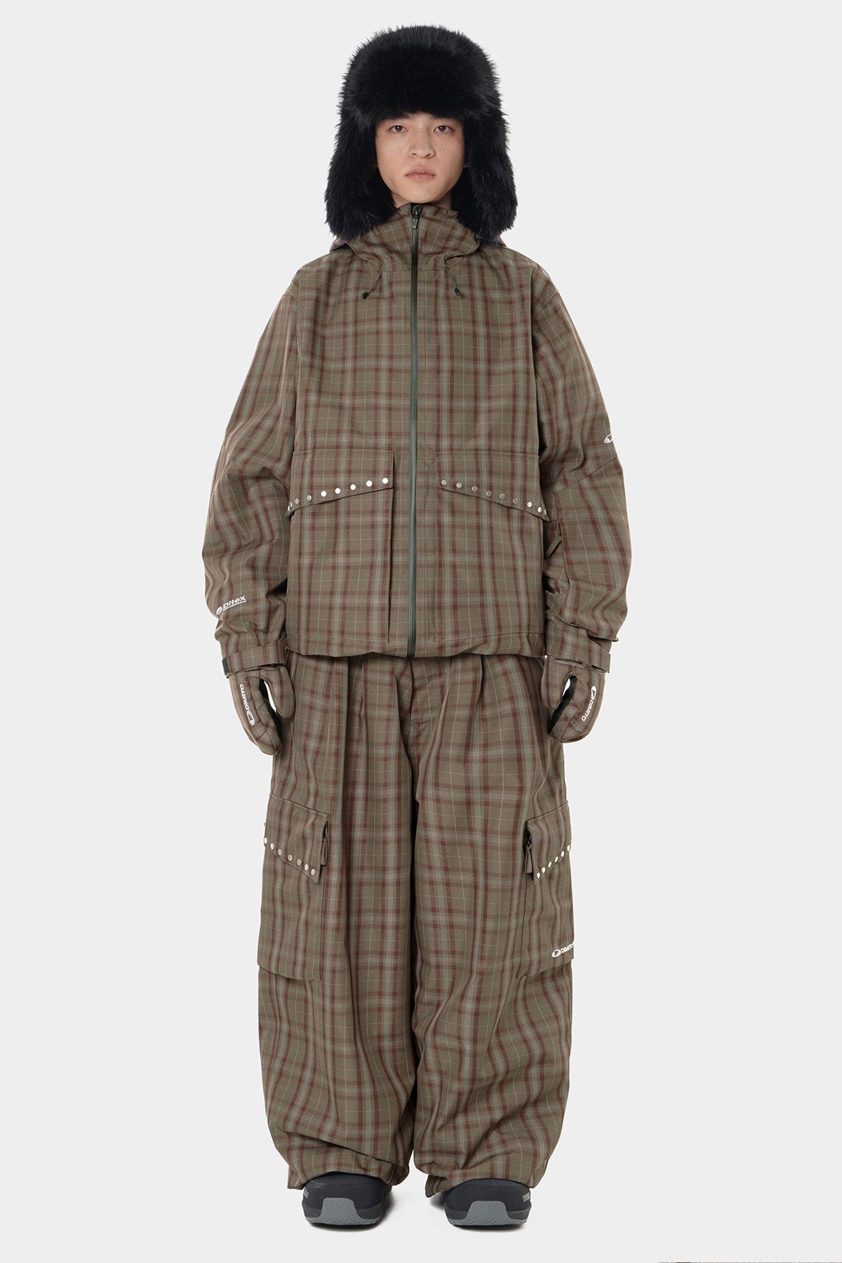 CHECKER EASY OPEN MITTEN BROWN CHECK