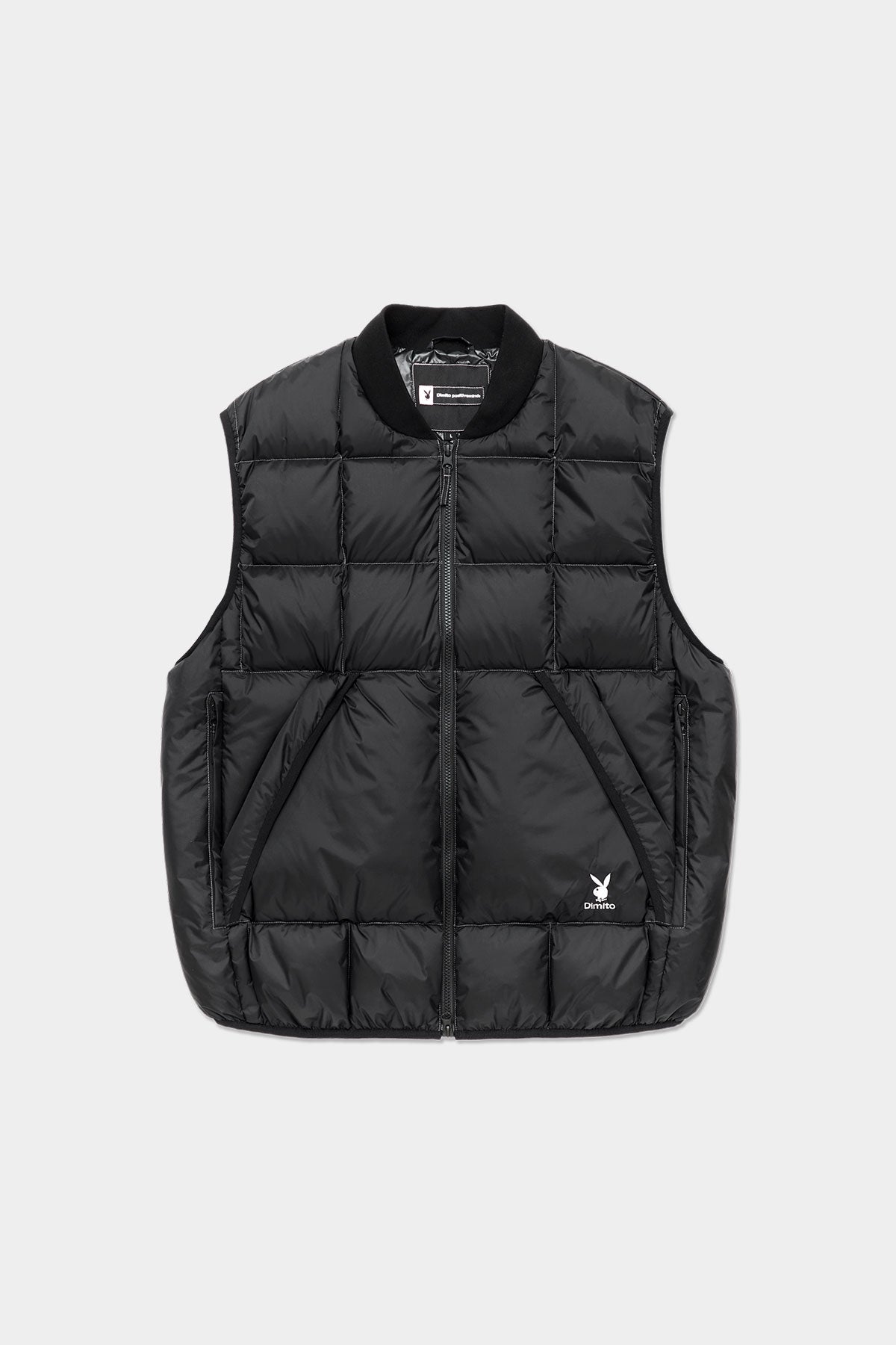 [PLAYBOY x DIMITO] STITCHED DOWN VEST BLACK