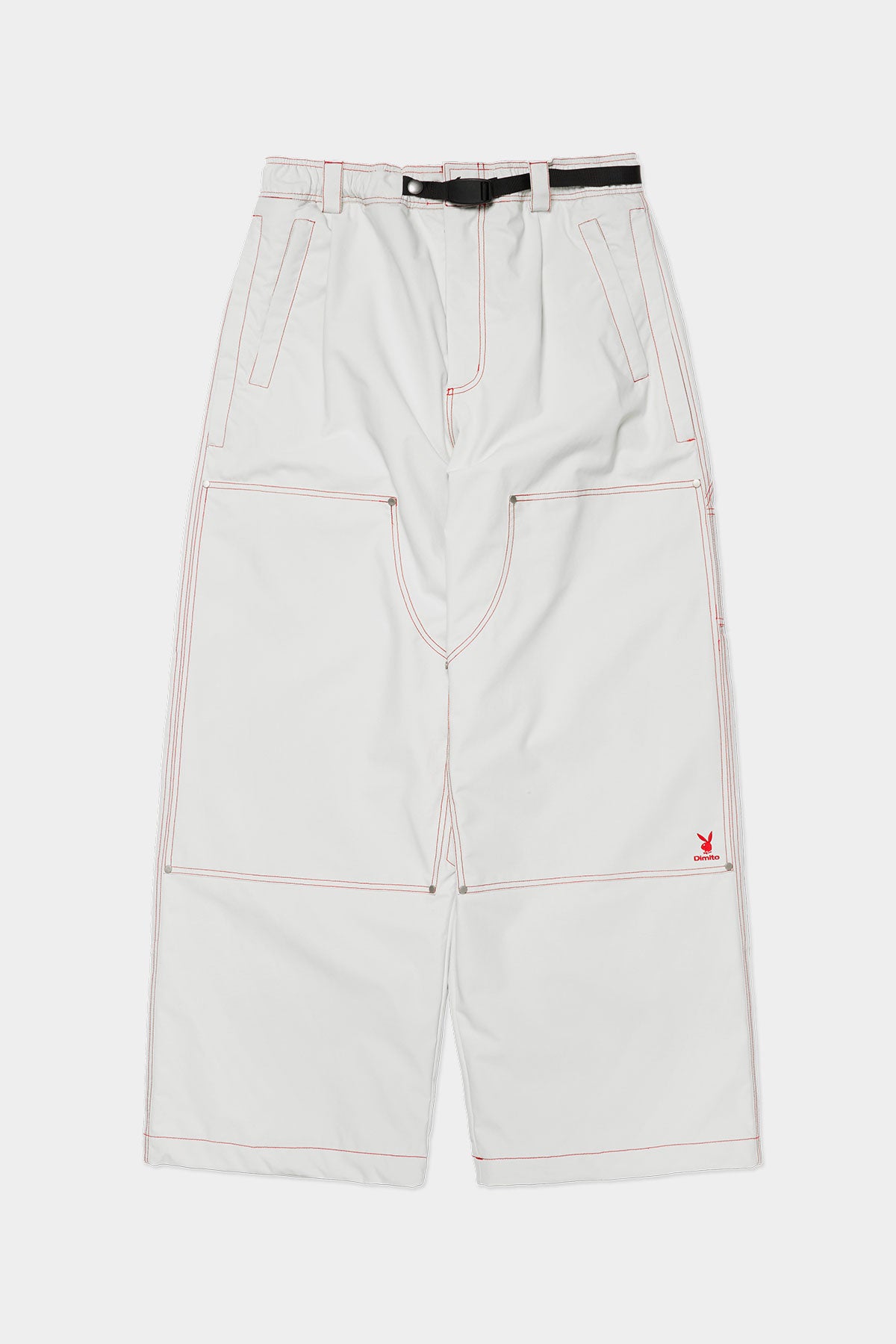 [PLAYBOY x DIMITO] DOUBLE KNEE PANTS (WIDE FIT LV.2) OFF WHITE