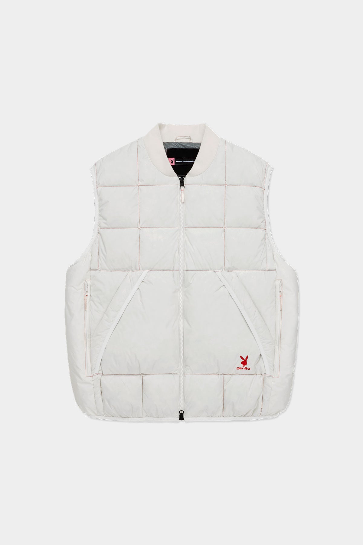 [PLAYBOY x DIMITO] STITCHED DOWN VEST OFF WHITE