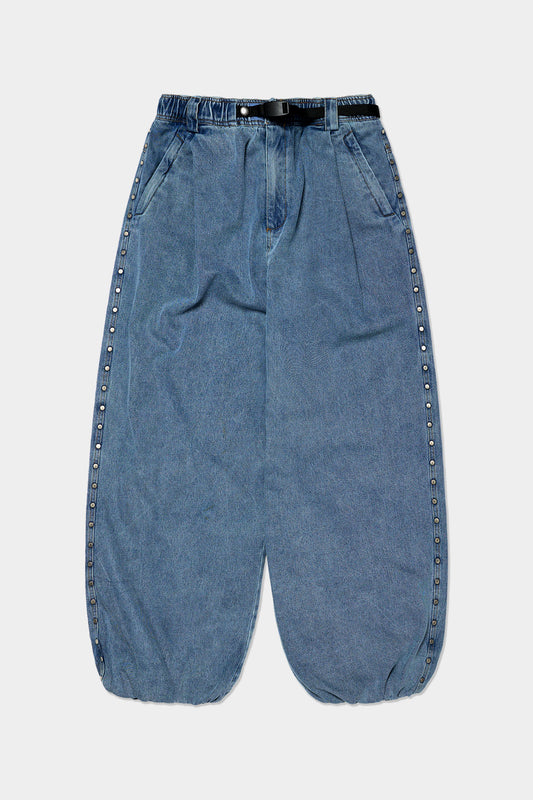 [PLAYBOY x DIMITO] STUD LINE OG DENIM PANTS (WIDE FIT LV.2) WASHED BLUE