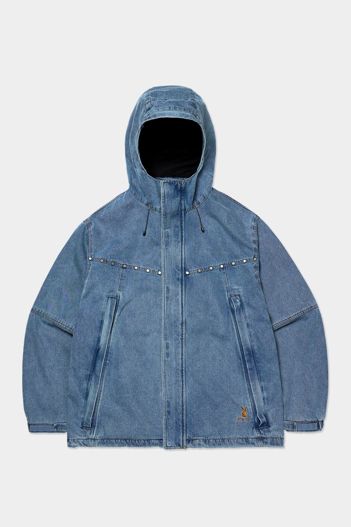 [PLAYBOY x DIMITO] STUD WESTERN DENIM JACKET WASHED BLUE