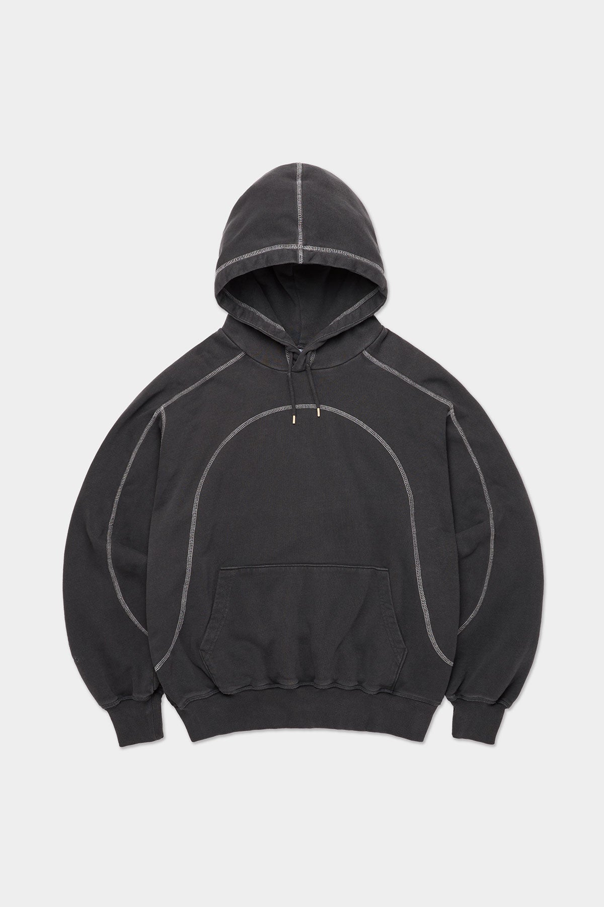 LINE STITCHED GD HOODIE CHARCOAL