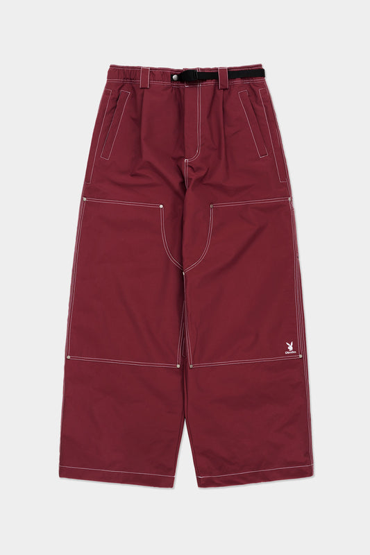 [PLAYBOY x DIMITO] DOUBLE KNEE PANTS (WIDE FIT LV.2) DARK RED