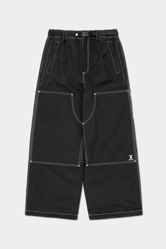 [PLAYBOY x DIMITO] DOUBLE KNEE PANTS (WIDE FIT LV.2) BLACK