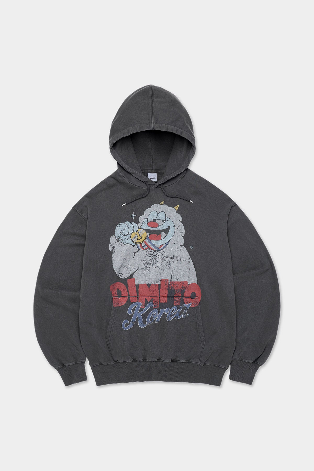 TEAM KOREA REPLICA TURRI CARTOON LOGO HOODIE VINTAGE BLACK