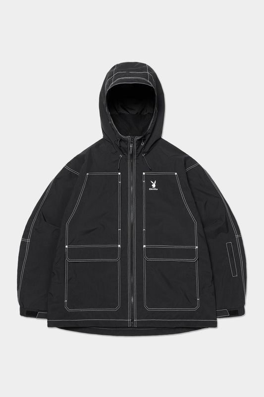 [PLAYBOY x DIMITO] STITCHED TRUCKER JACKET BLACK