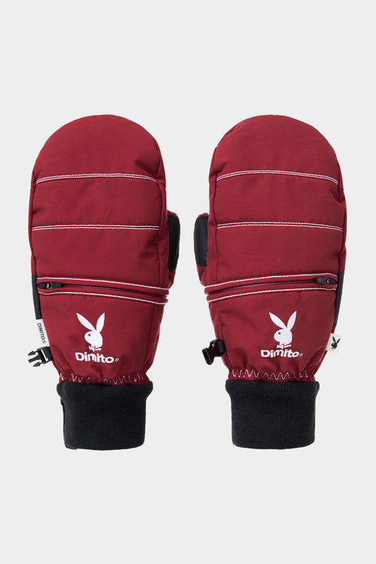 [PLAYBOY x DIMITO] STITCHED EASY ZIP MITTEN DARK RED
