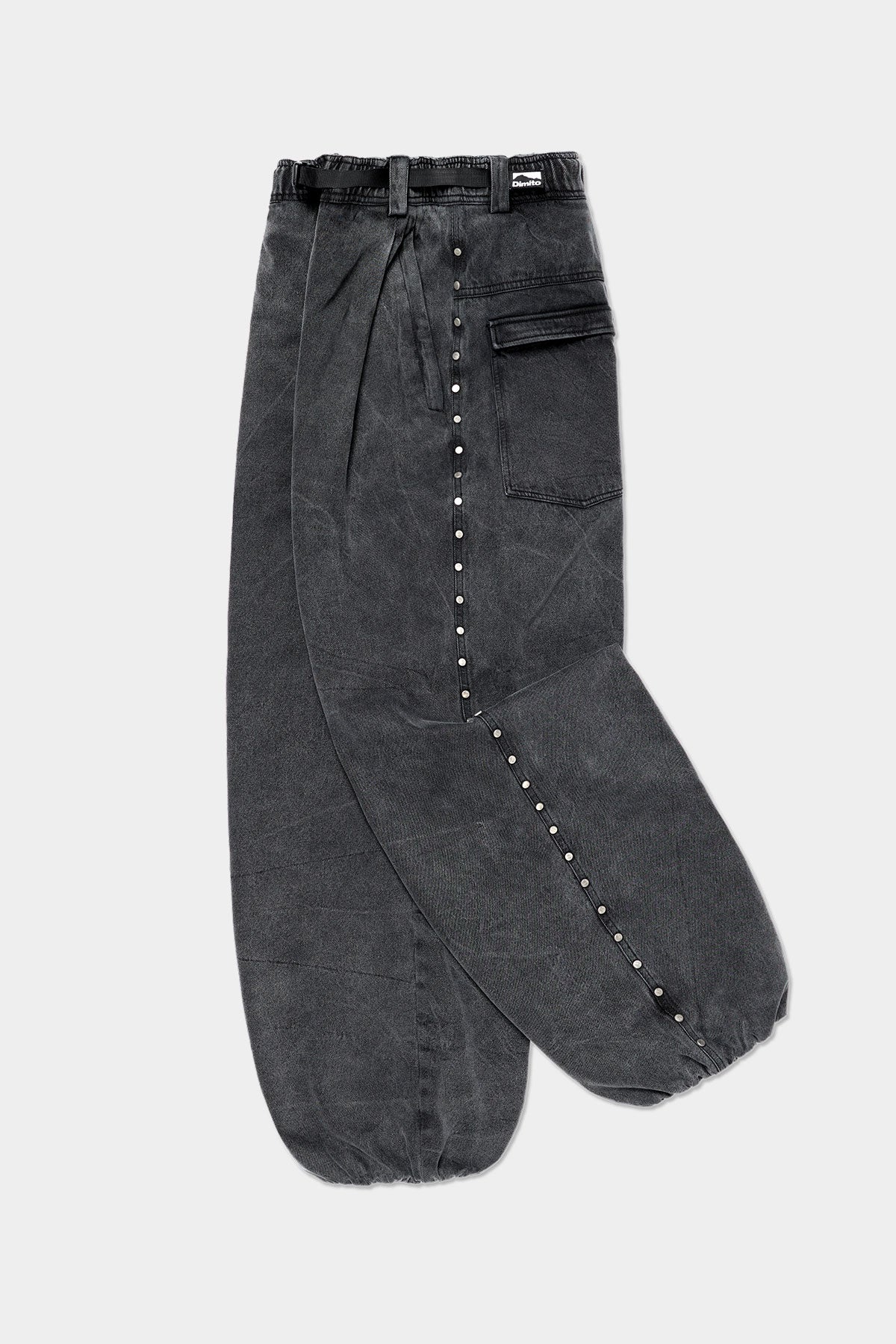 [PLAYBOY x DIMITO] STUD LINE OG DENIM PANTS (WIDE FIT LV.2) WASHED GREY