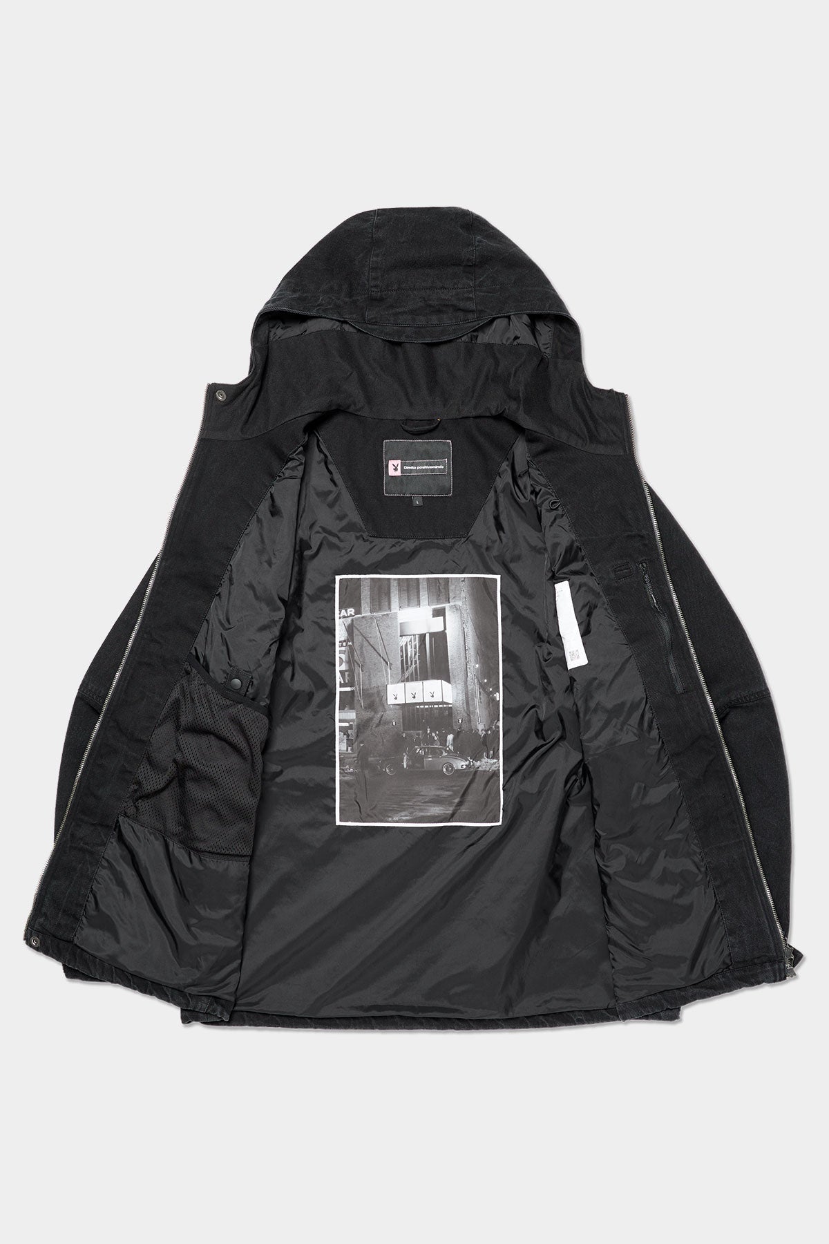 [PLAYBOY x DIMITO] STUD WESTERN DENIM JACKET WASHED BLACK