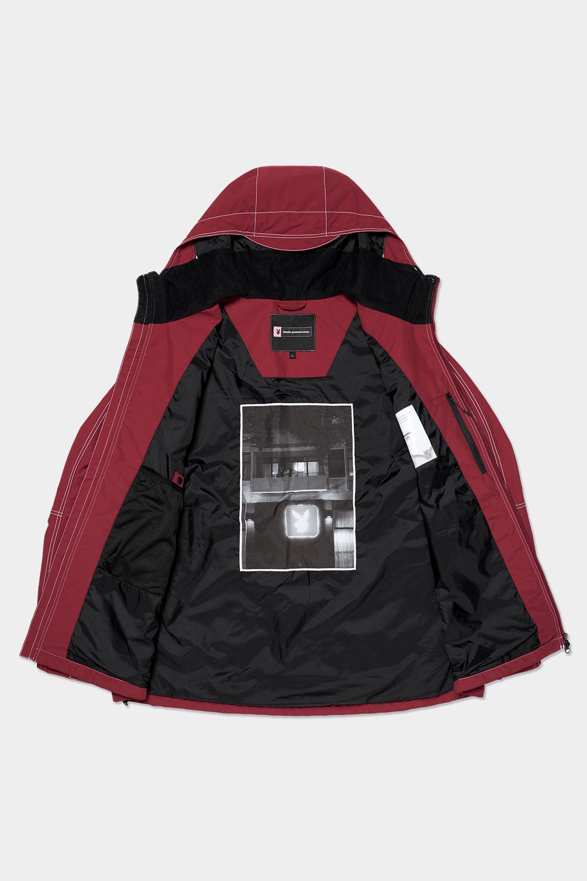 [PLAYBOY x DIMITO] STITCHED TRUCKER JACKET DARK RED