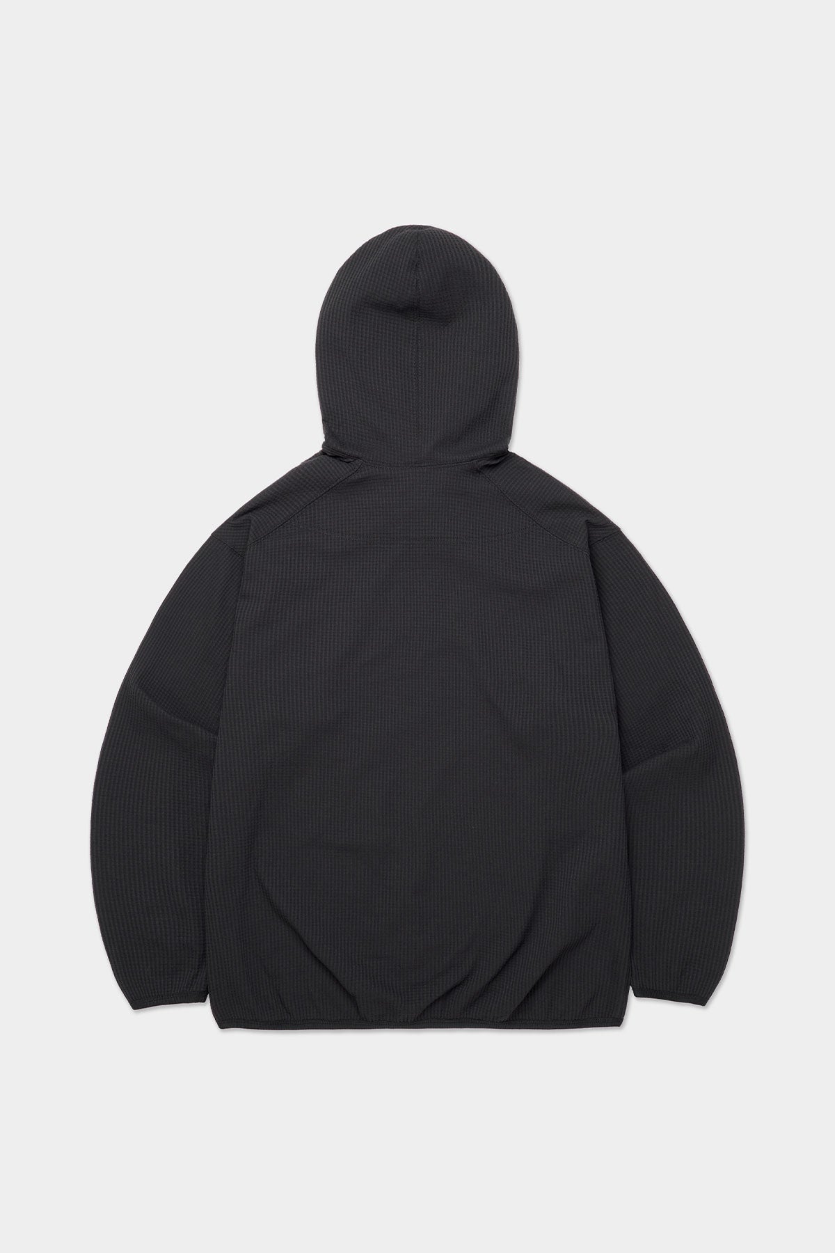 LIGHT WEIGHT WAFFLE HOODIE BLACK