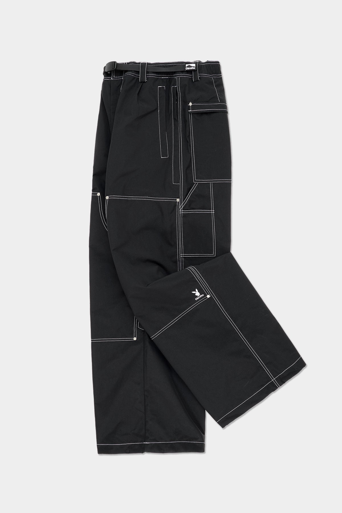 [PLAYBOY x DIMITO] DOUBLE KNEE PANTS (WIDE FIT LV.2) BLACK