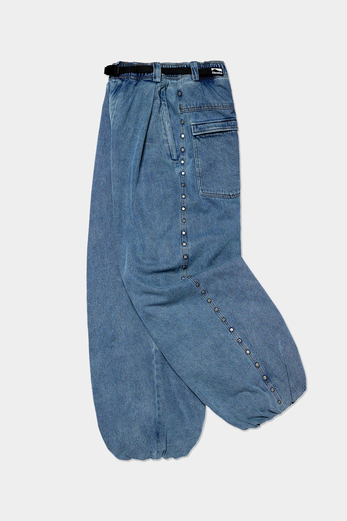 [PLAYBOY x DIMITO] STUD LINE OG DENIM PANTS (WIDE FIT LV.2) WASHED BLUE
