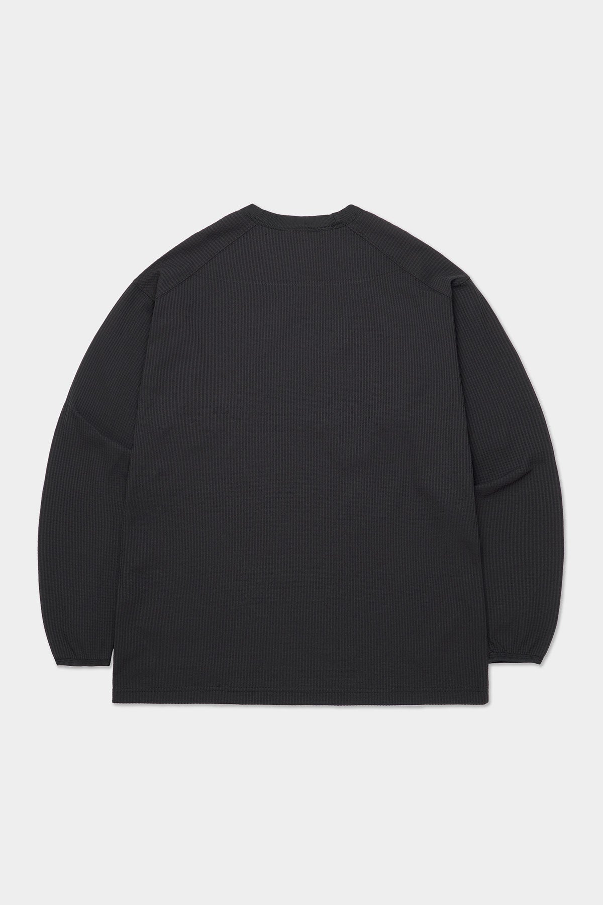 LIGHT WEIGHT WAFFLE LSV TEE BLACK