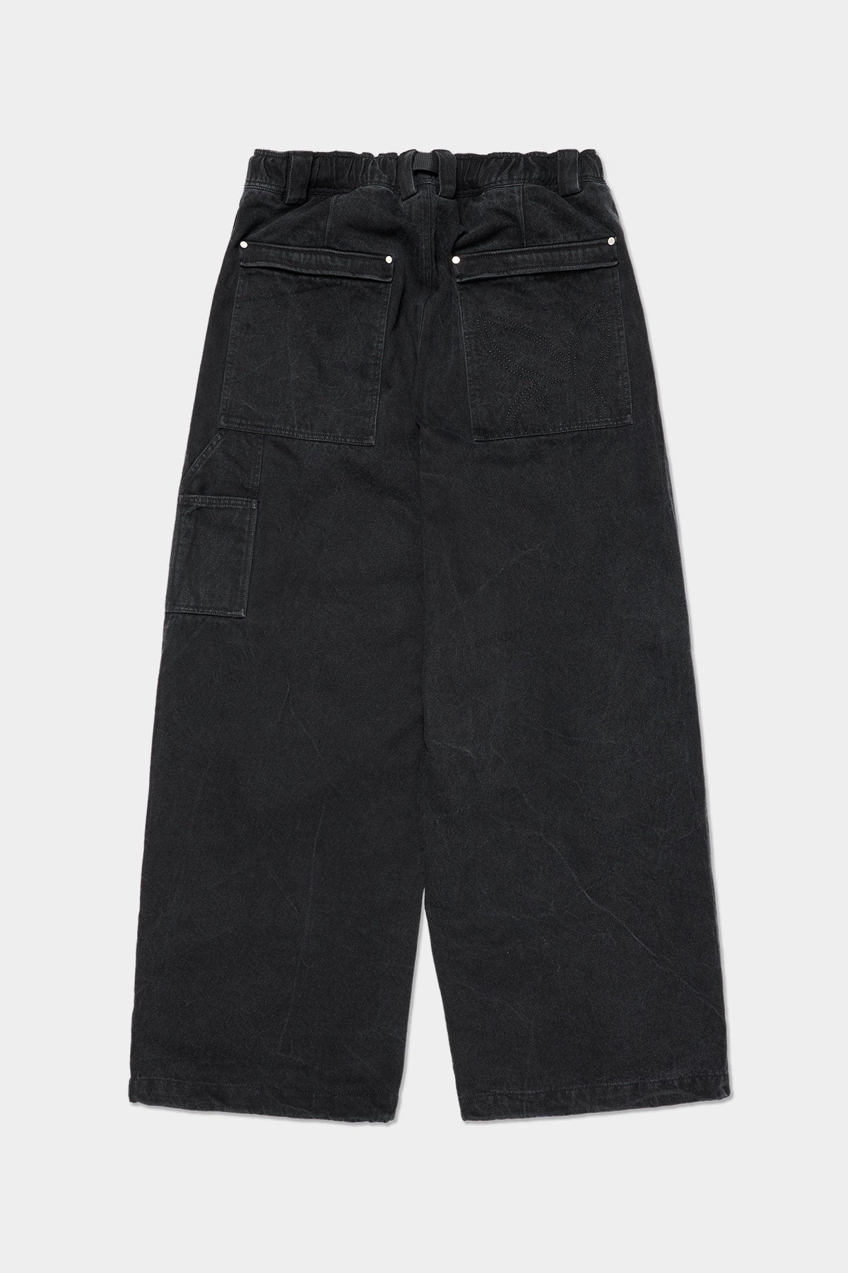 [PLAYBOY x DIMITO] DOUBLE KNEE DENIM PANTS (WIDE FIT LV.2) WASHED BLACK