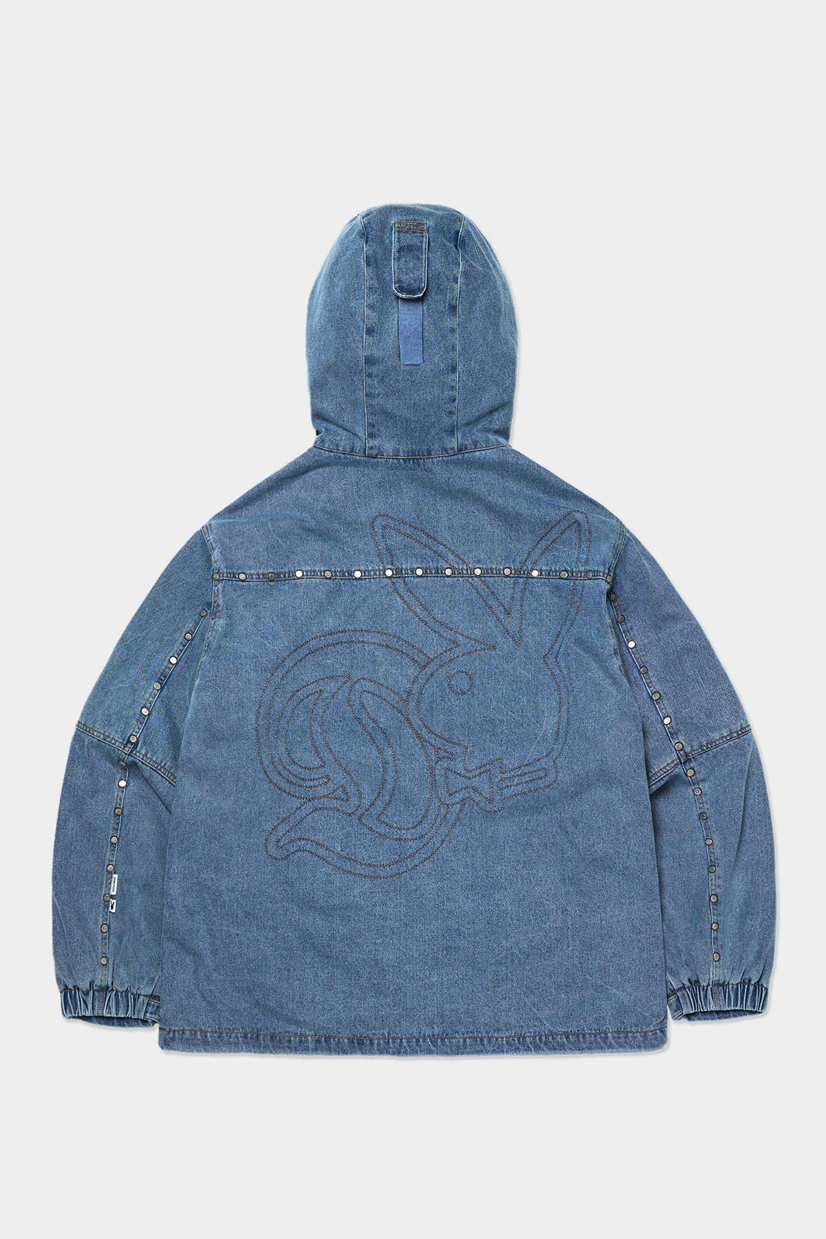 [PLAYBOY x DIMITO] STUD WESTERN DENIM JACKET WASHED BLUE