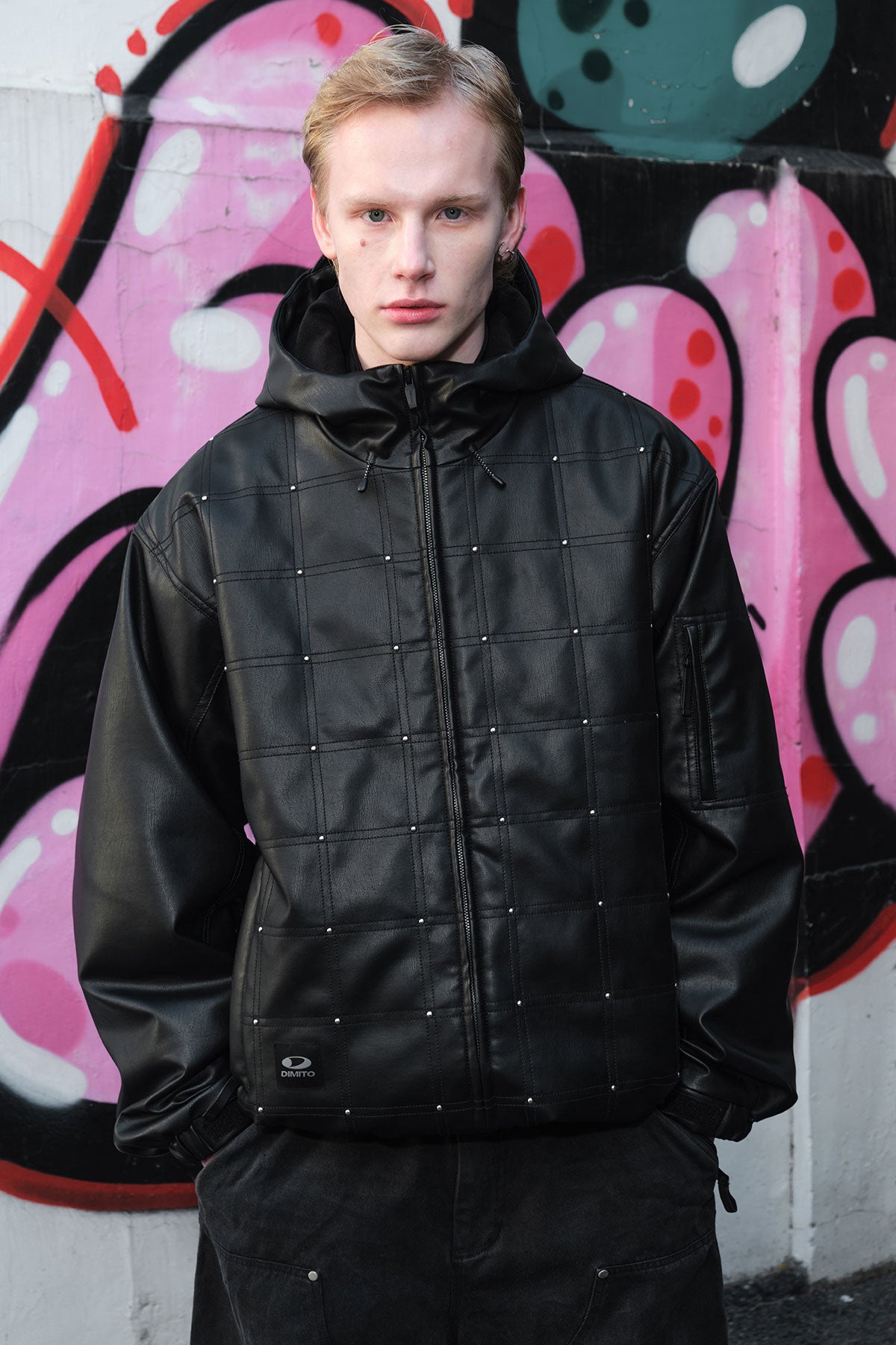 STUD FAUX LEATHER HD JACKET BLACK (Delivery start : 26.09.09)