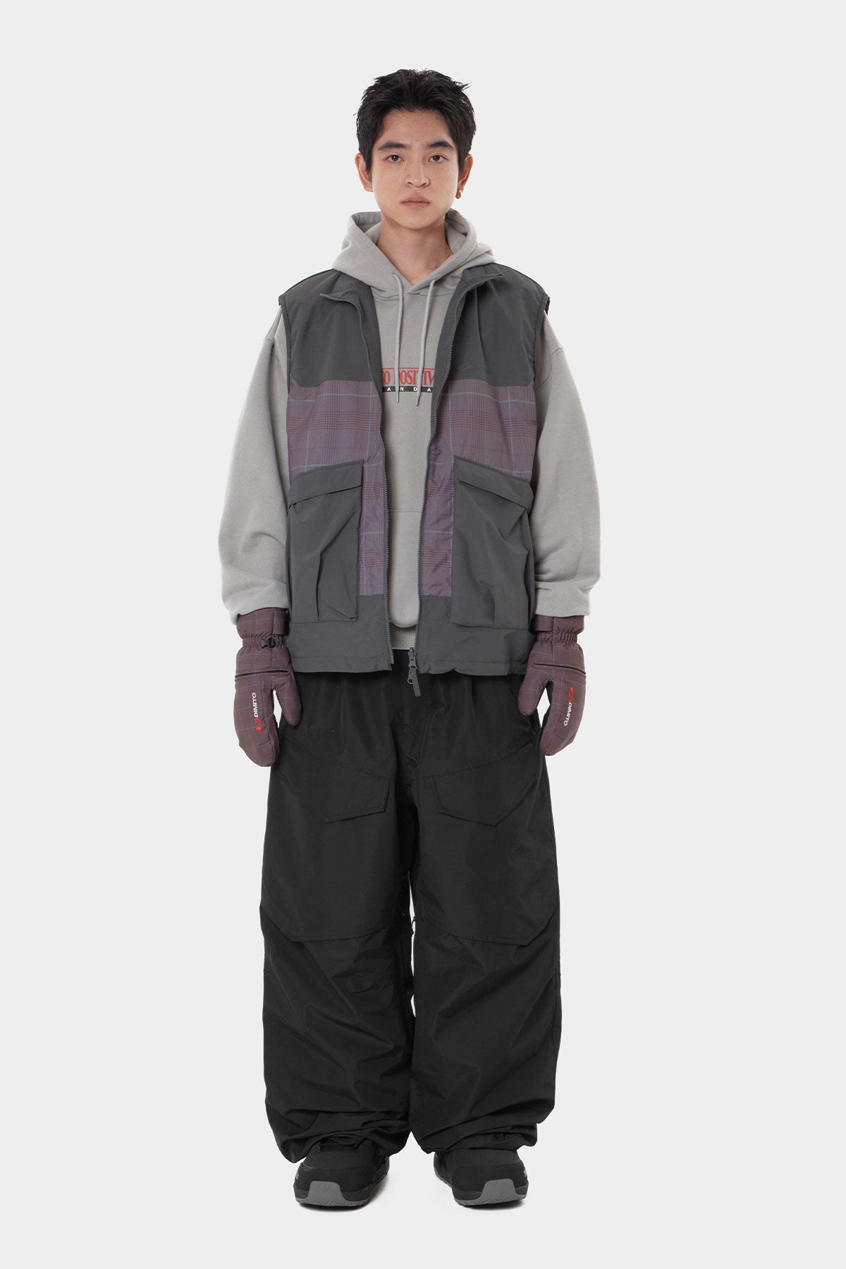 REVERSIBLE WIND VEST WINE CHECK (Delivery start : 26.09.09)