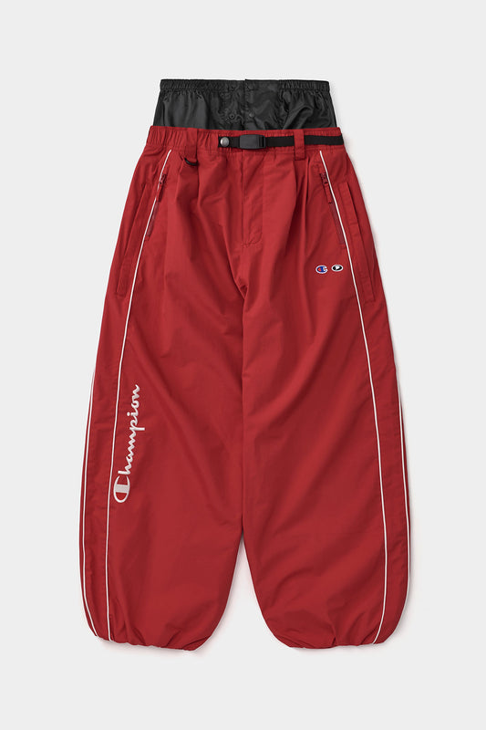 [CHAMPION x DIMITO] SCRIPT TRACK BANDED PANTS (WIDE FIT LV.2) STANFORD RED (Available date : 26.10.12)