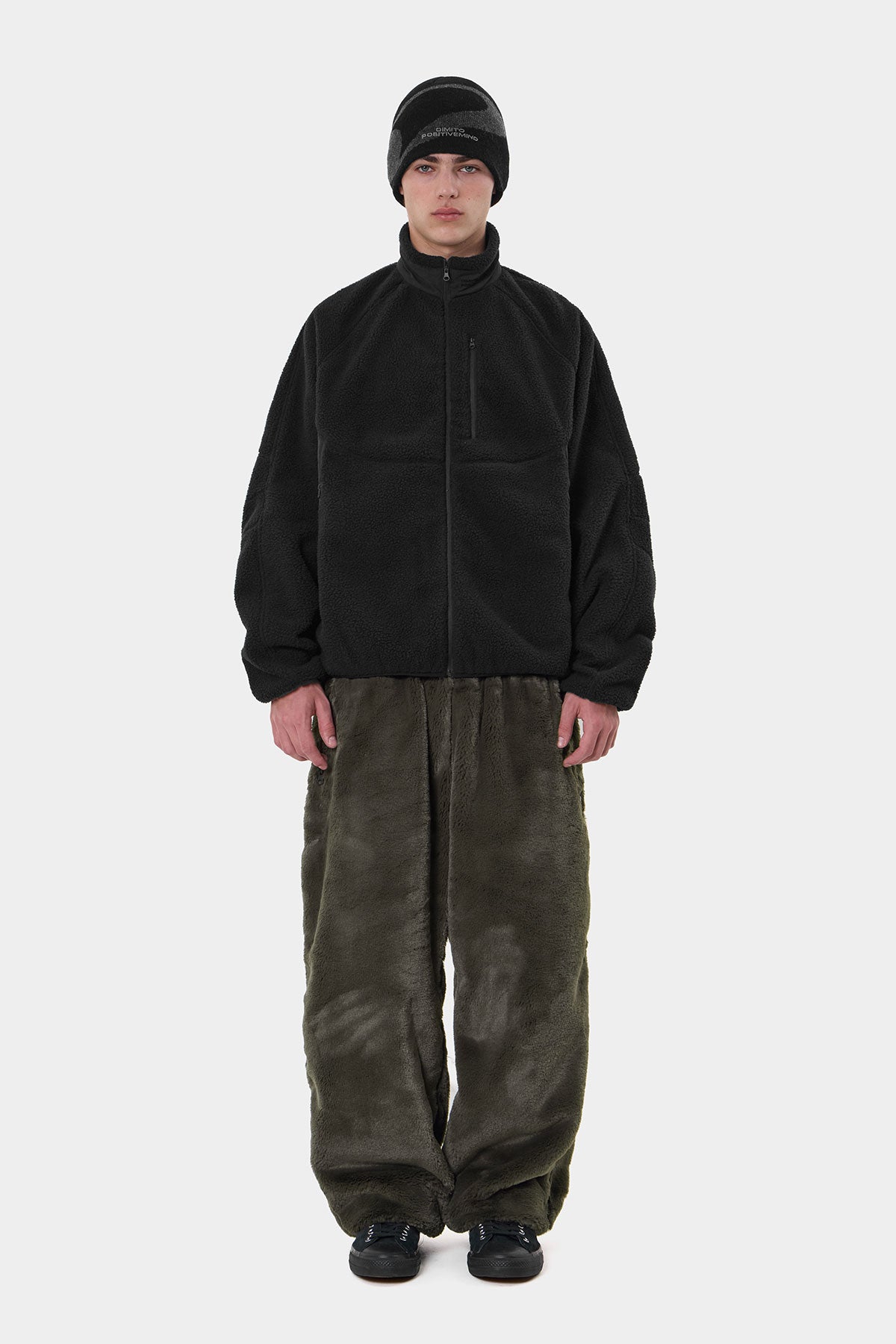 PUFF FLEECE ZIP-UP BLACK
