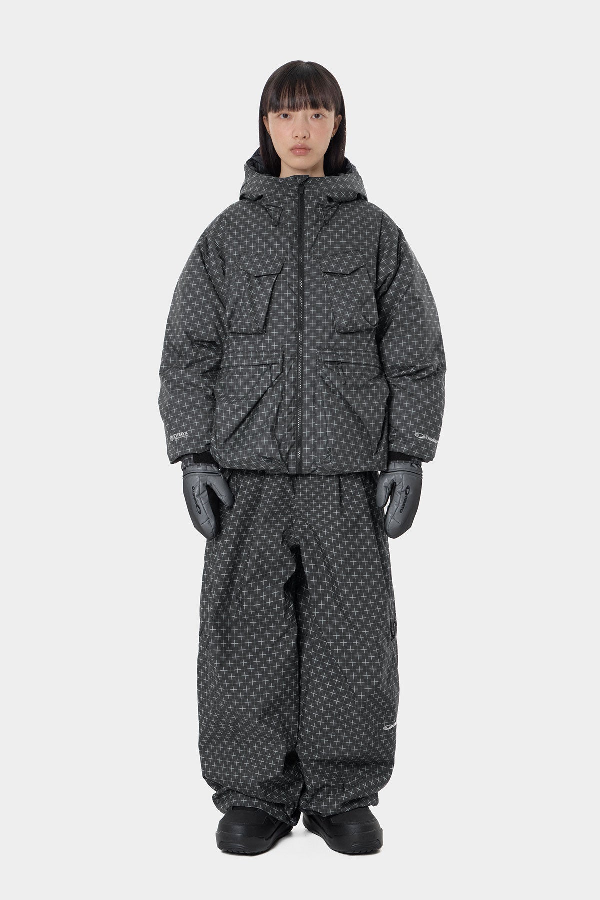 UTILITY GOOSE DOWN HD JACKET CROSS CHECK BLACK (Delivery date : 26.09.28)