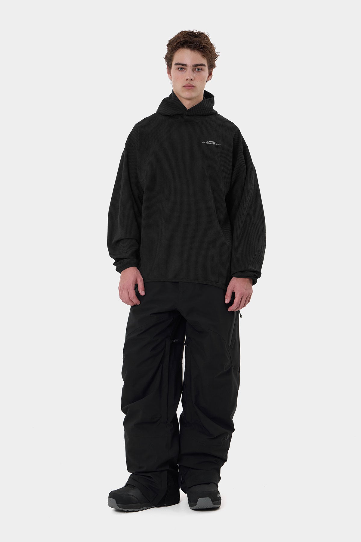 LW WAFFLE HOODIE BLACK