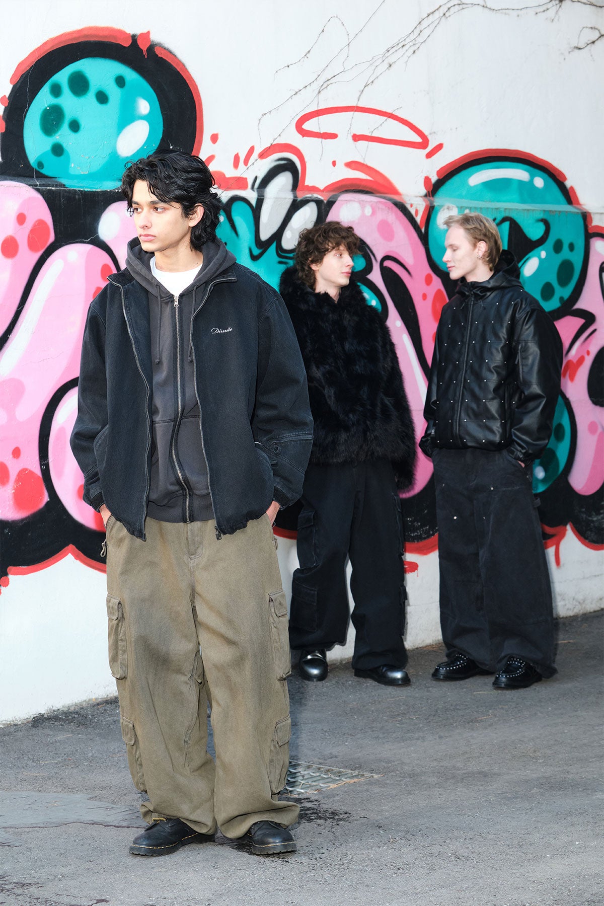 OVERLOCK ZIP-UP GD HOODIE WASHED BLACK