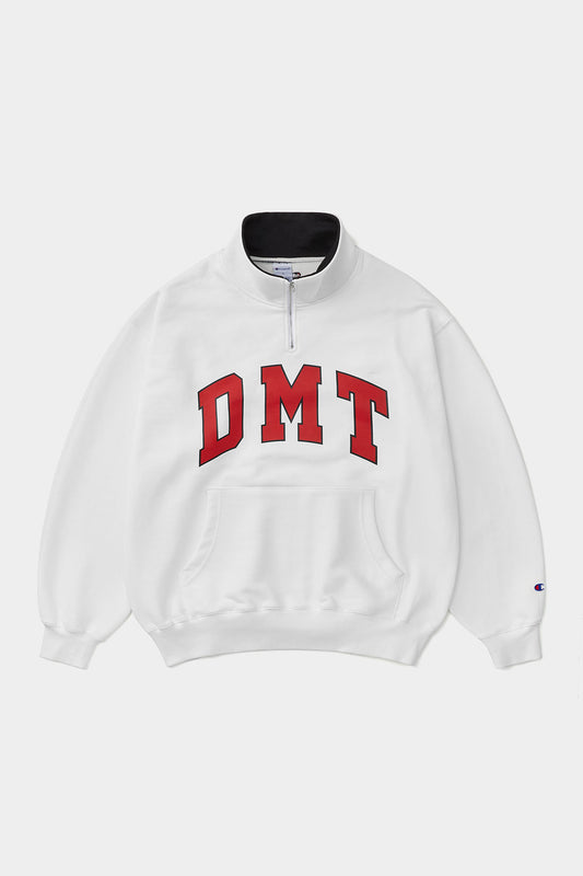 [CHAMPION x DIMITO] DMT VARSITY HALF ZIP SWEATSHIRT WHITE (Available date : 26.10.12)