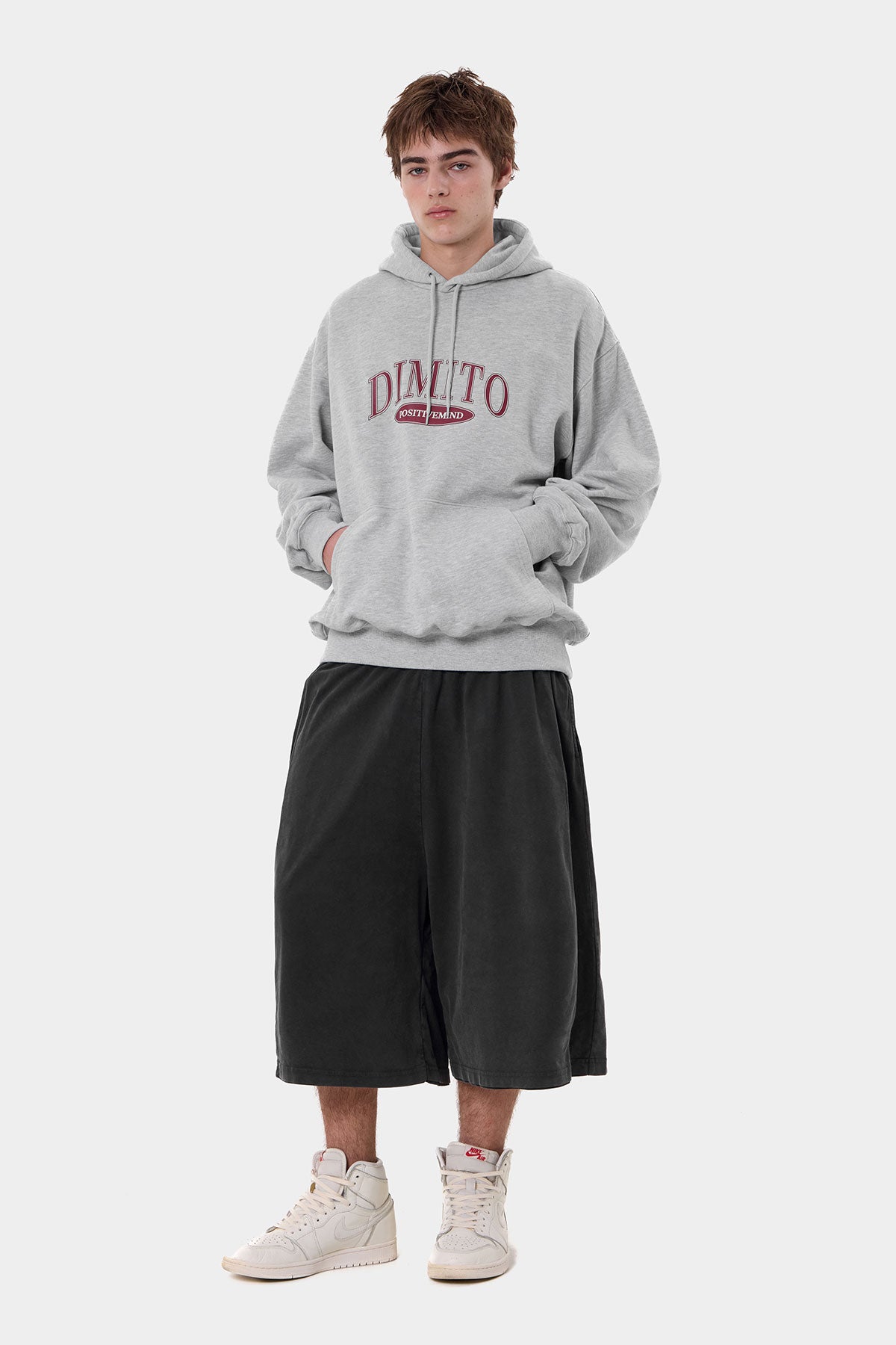 COLLEGE HOODIE MELANGE GREY
