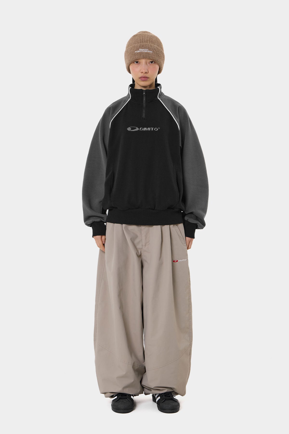 SPORTS HALF ZIP SWEATSHIRT BLACK