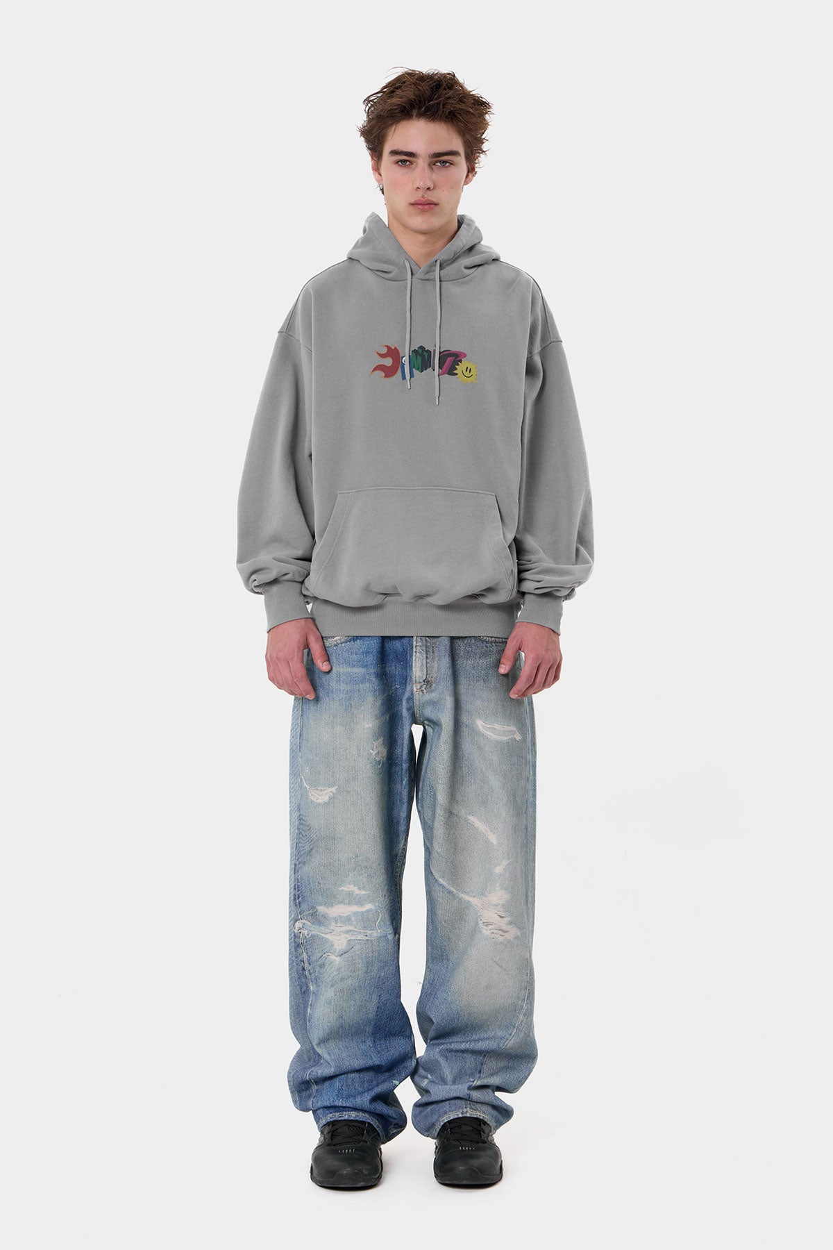 GRAPHIC COMBO HOODIE WASHED GREY (Delivery date : 26.09.28)