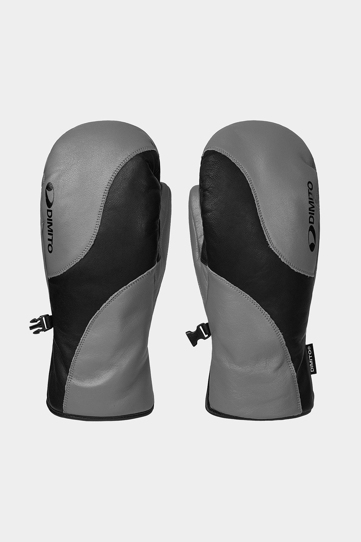 WAVE LEATHER MITTEN GREY