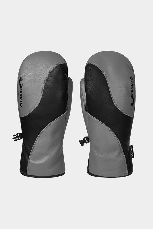WAVE LEATHER MITTEN GREY