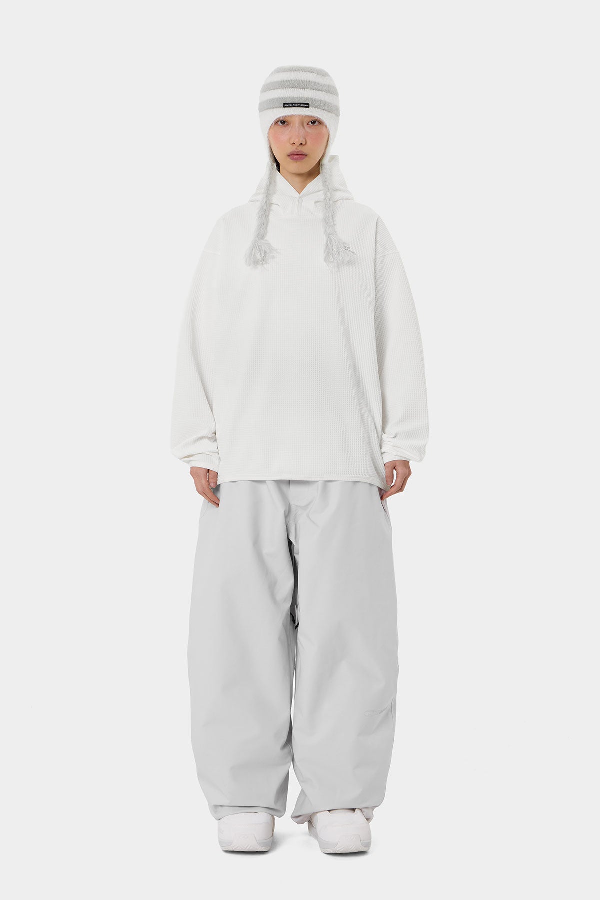 LW WAFFLE HOODIE WHITE