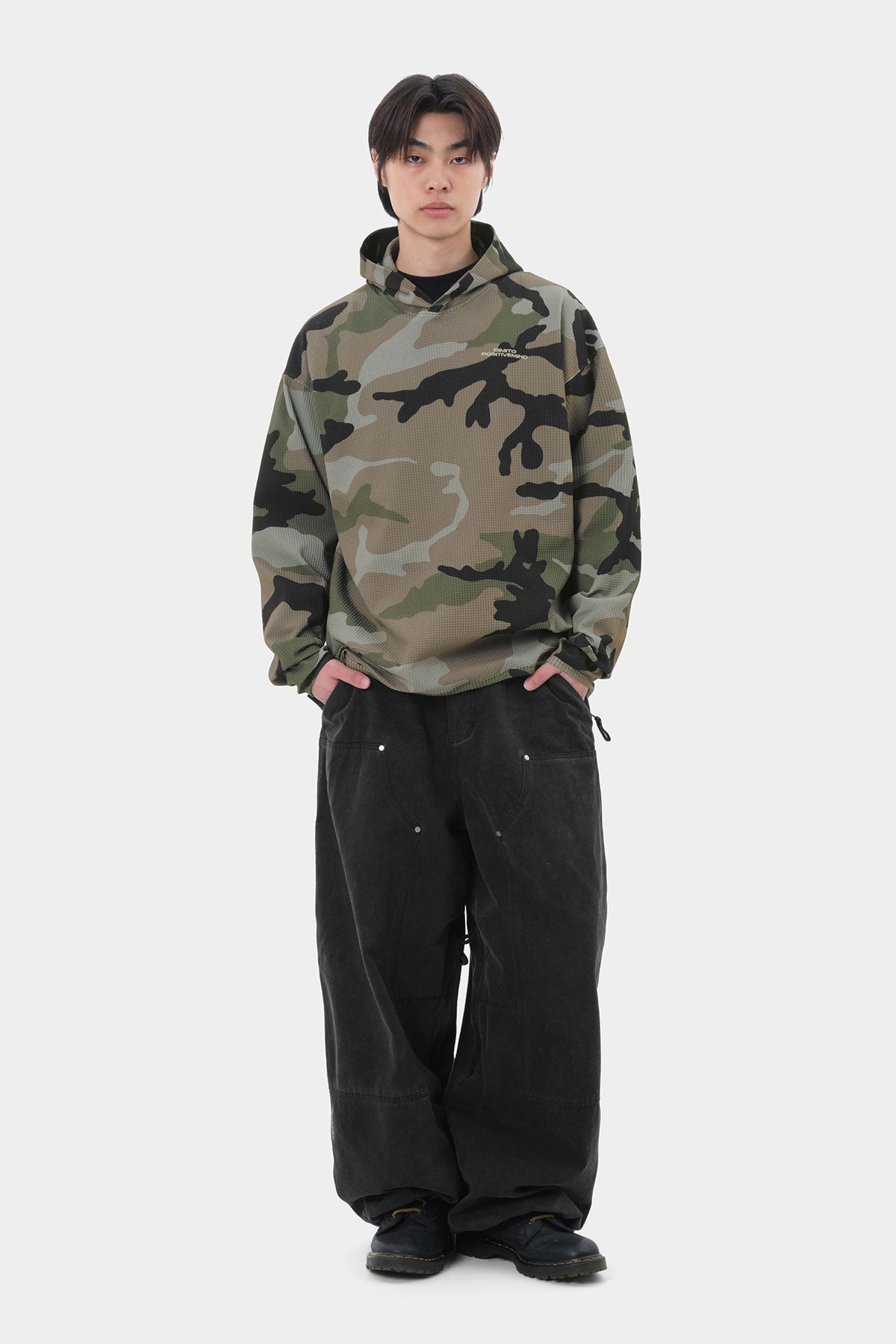 LW WAFFLE HOODIE FADE CAMO