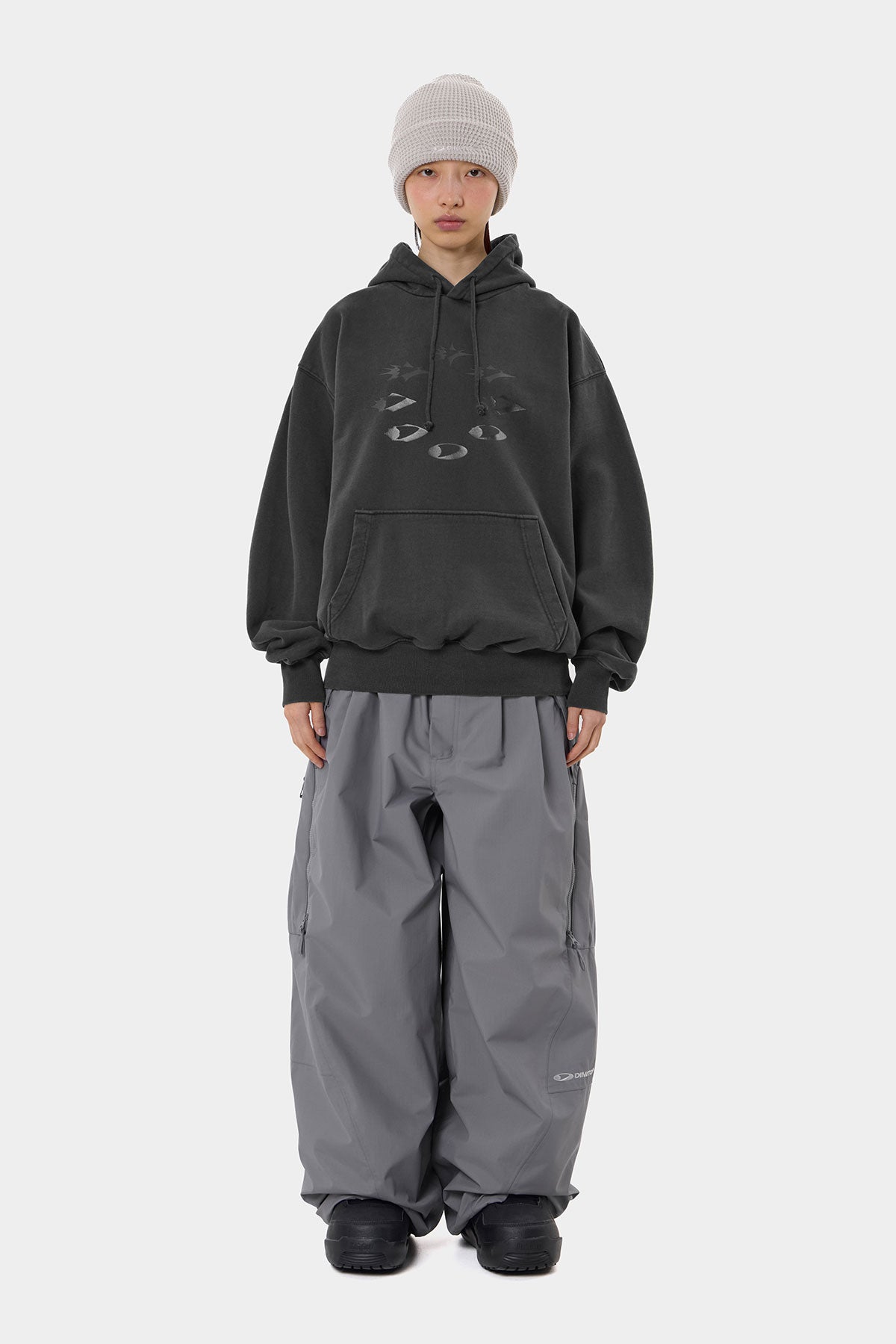 D-AXIS CYCLE GD HOODIE WASHED BLACK (Delivery date : 26.09.28)