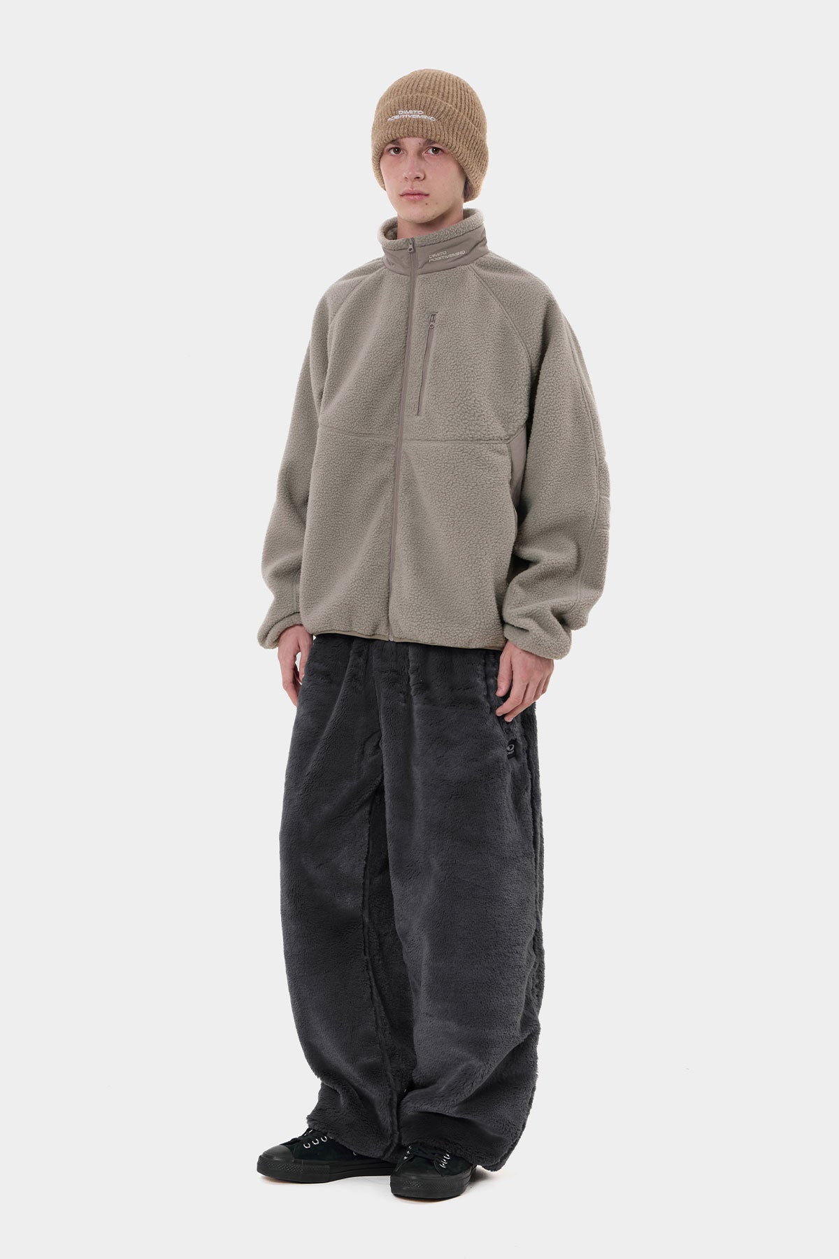 FAUX FUR PANTS COOL GREY