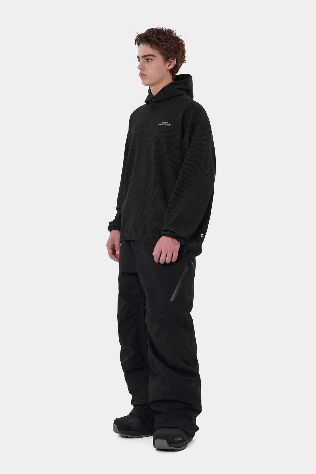 LW WAFFLE HOODIE BLACK
