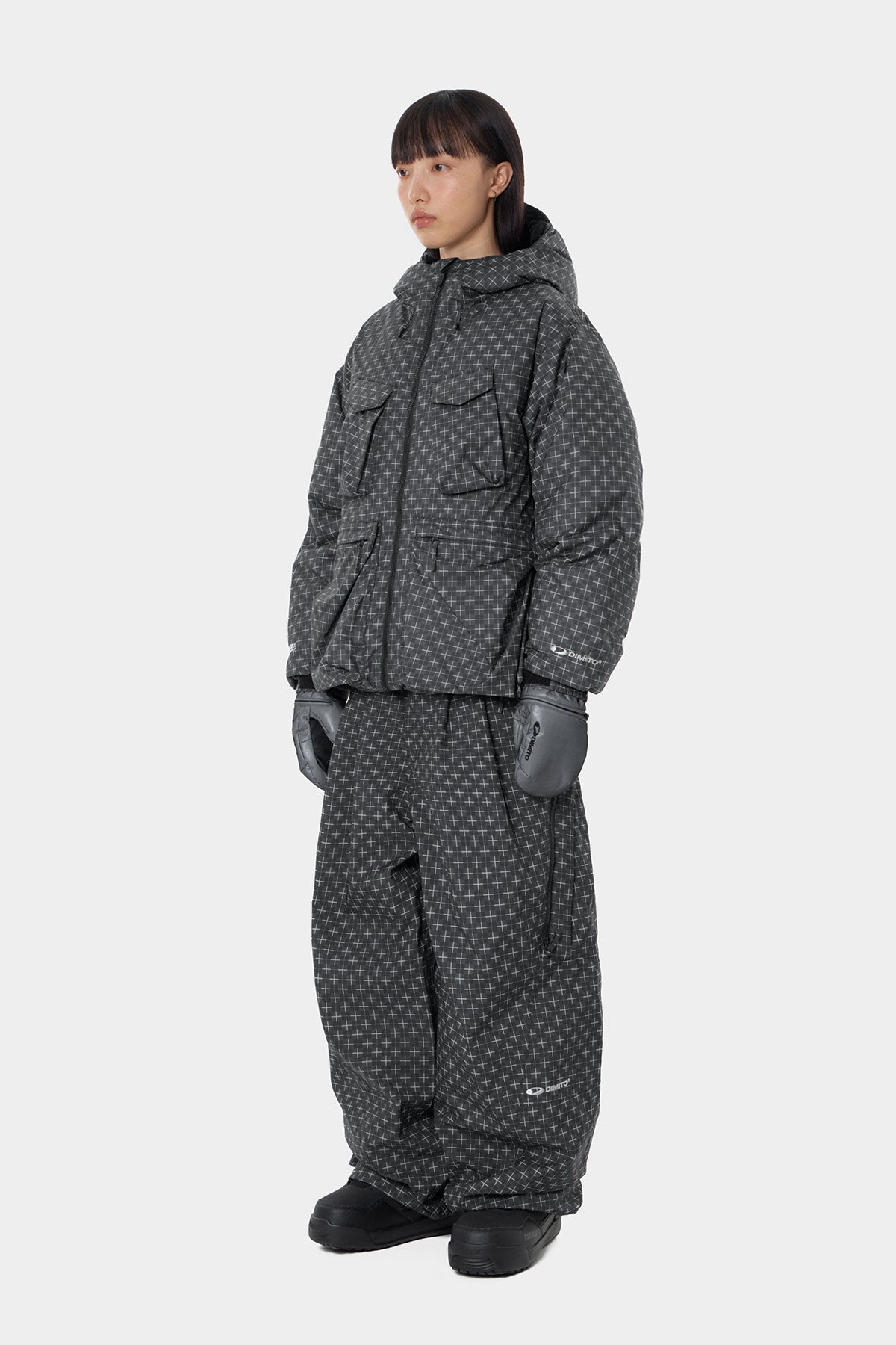 UTILITY GOOSE DOWN HD JACKET CROSS CHECK BLACK (Delivery date : 26.09.28)