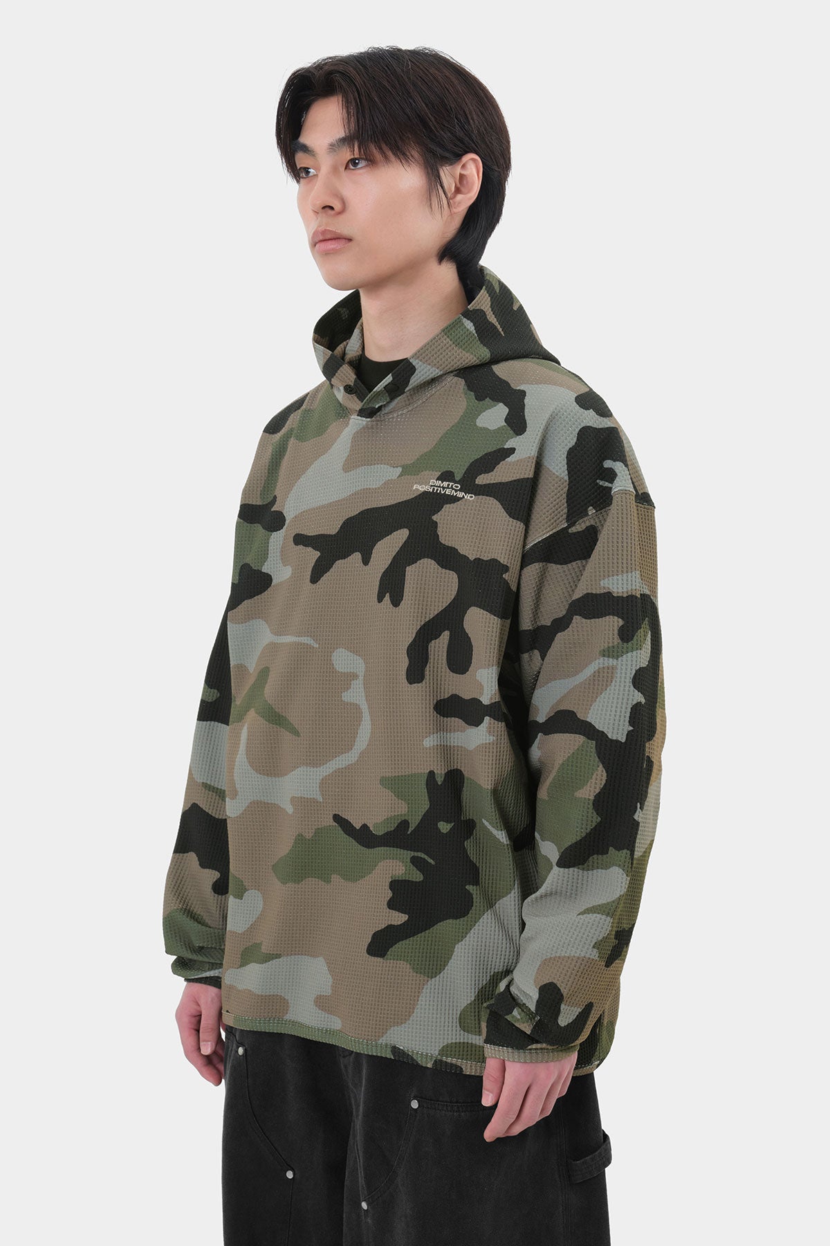 LW WAFFLE HOODIE FADE CAMO