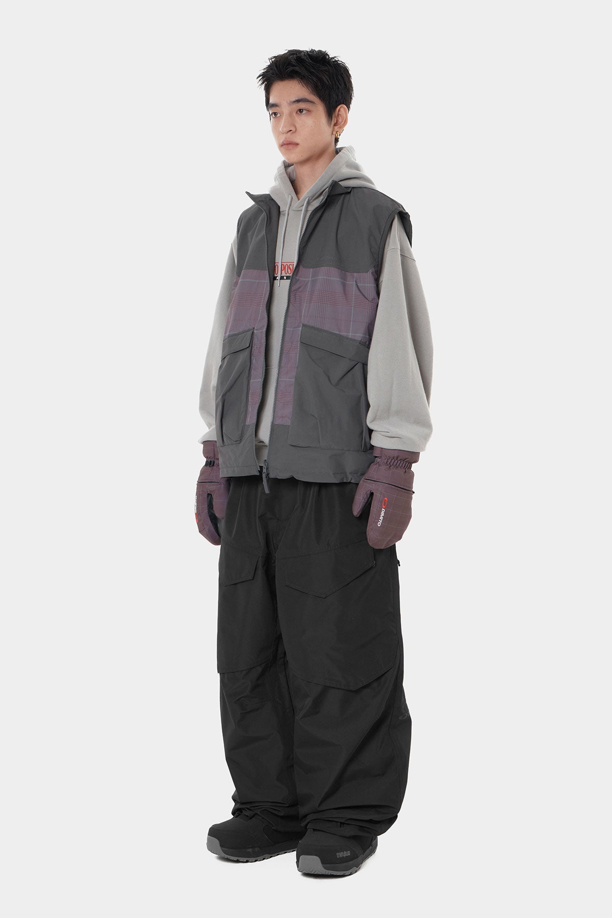 REVERSIBLE WIND VEST WINE CHECK (Delivery start : 26.09.09)