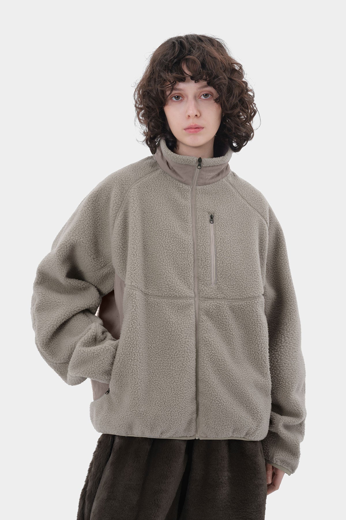 PUFF FLEECE ZIP-UP TAN