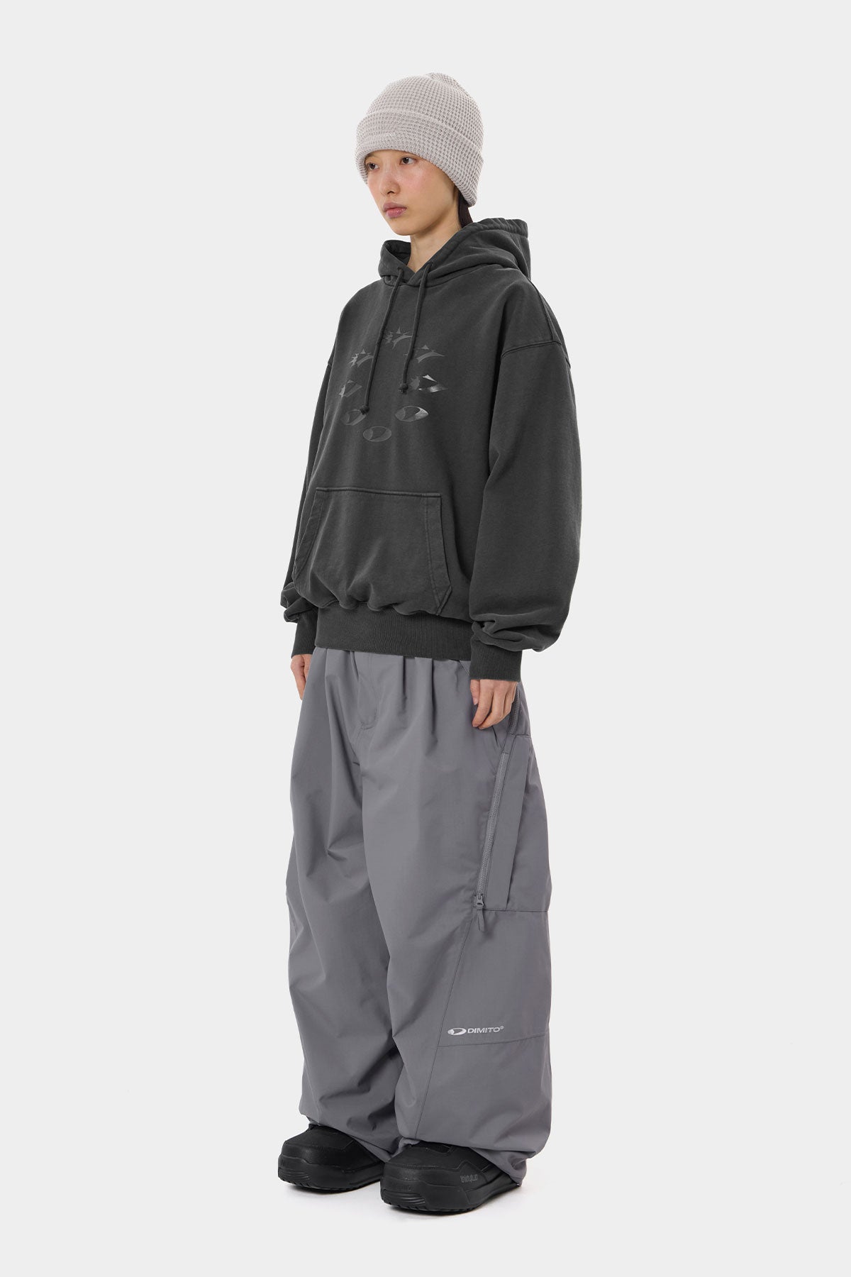 D-AXIS CYCLE GD HOODIE WASHED BLACK (Delivery date : 26.09.28)