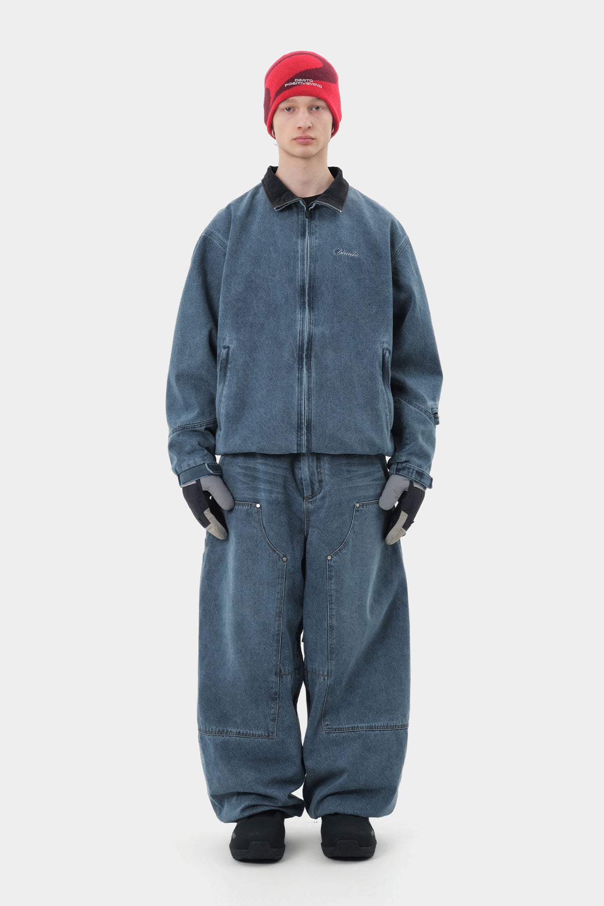 DENIM DOUBLE KNEE PANTS (WIDE FIT LV.2) PW BLUE (Delivery start : 26.09.09)
