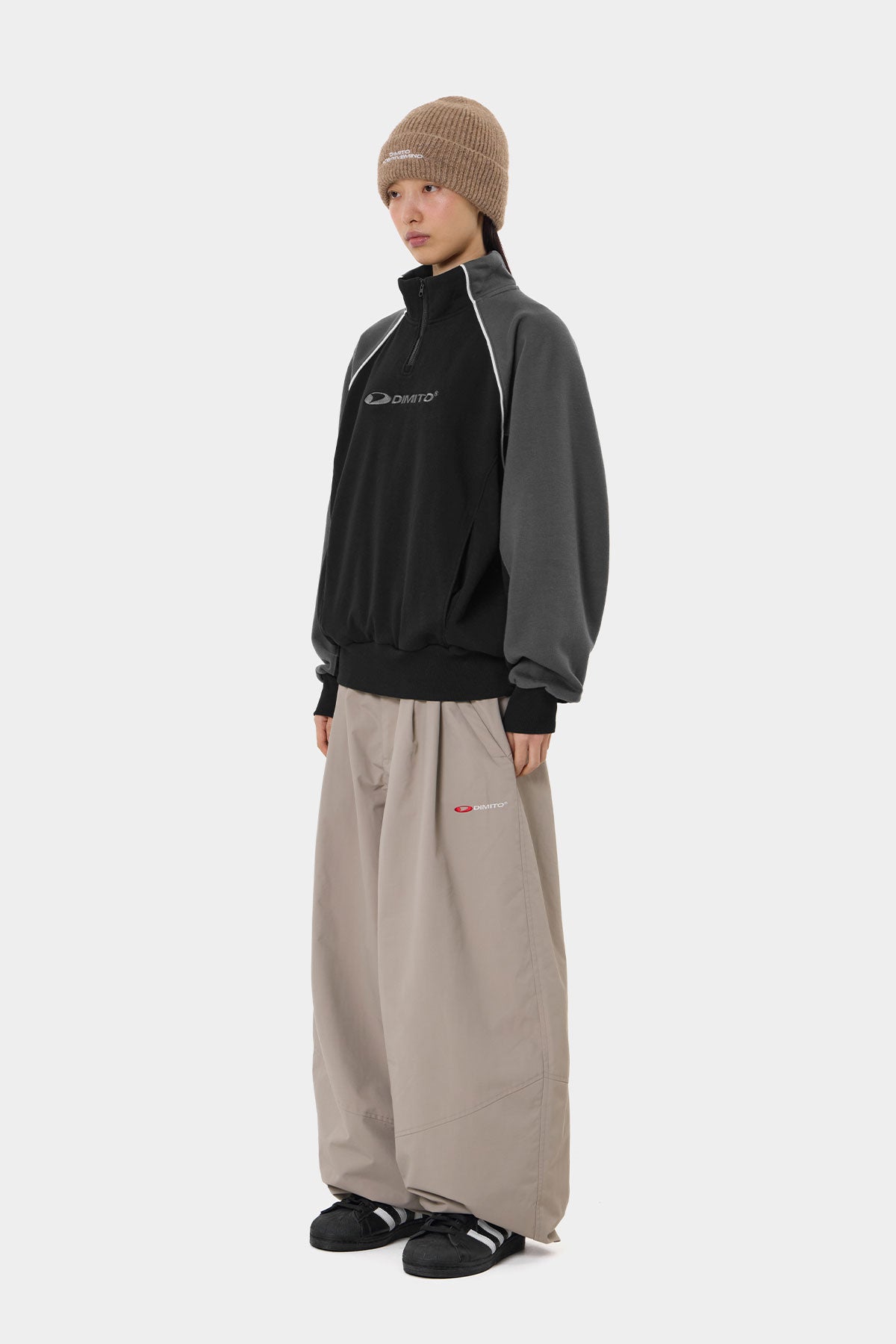 SPORTS HALF ZIP SWEATSHIRT BLACK
