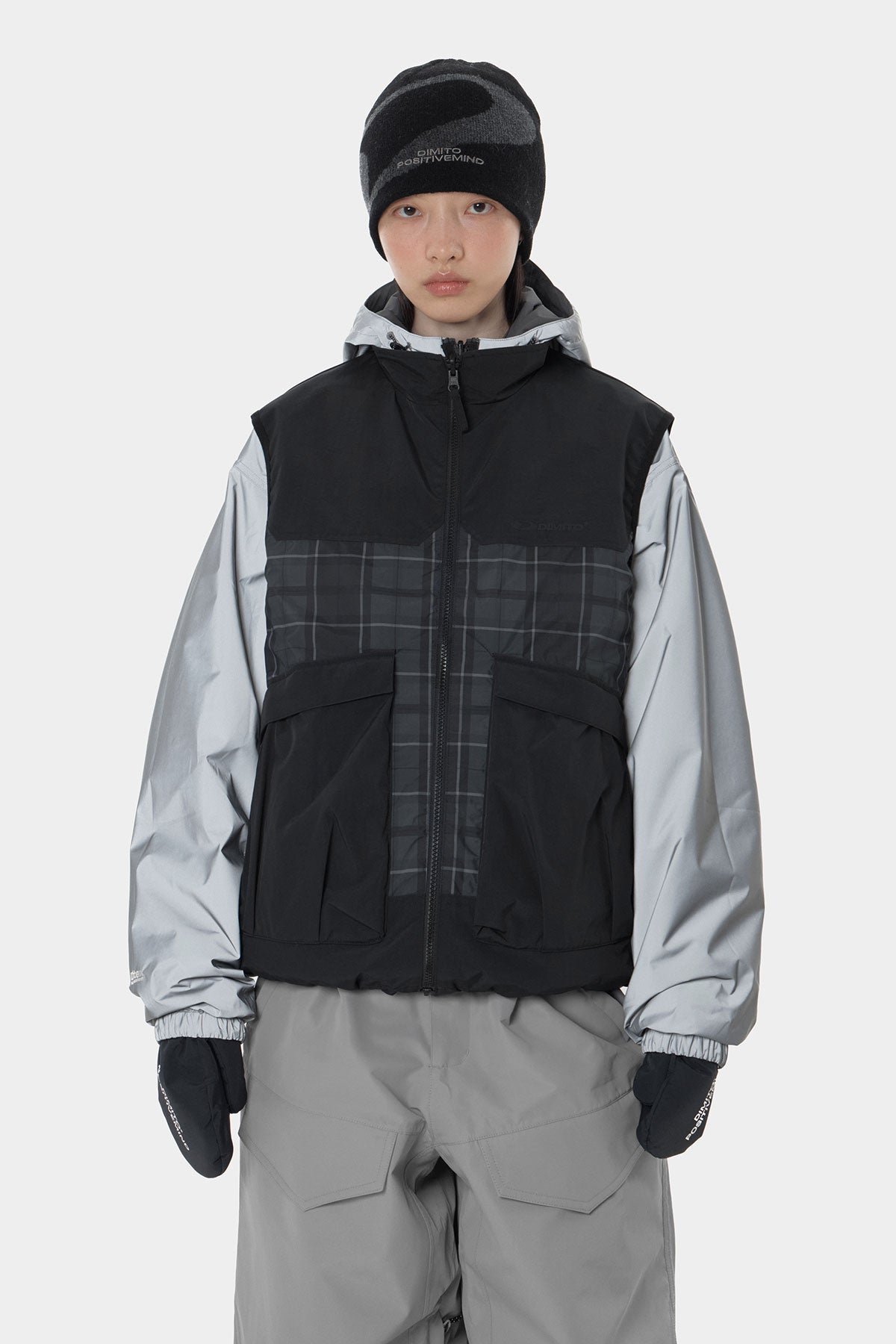 REVERSIBLE WIND VEST NAVY CHECK (Delivery start : 26.09.09)