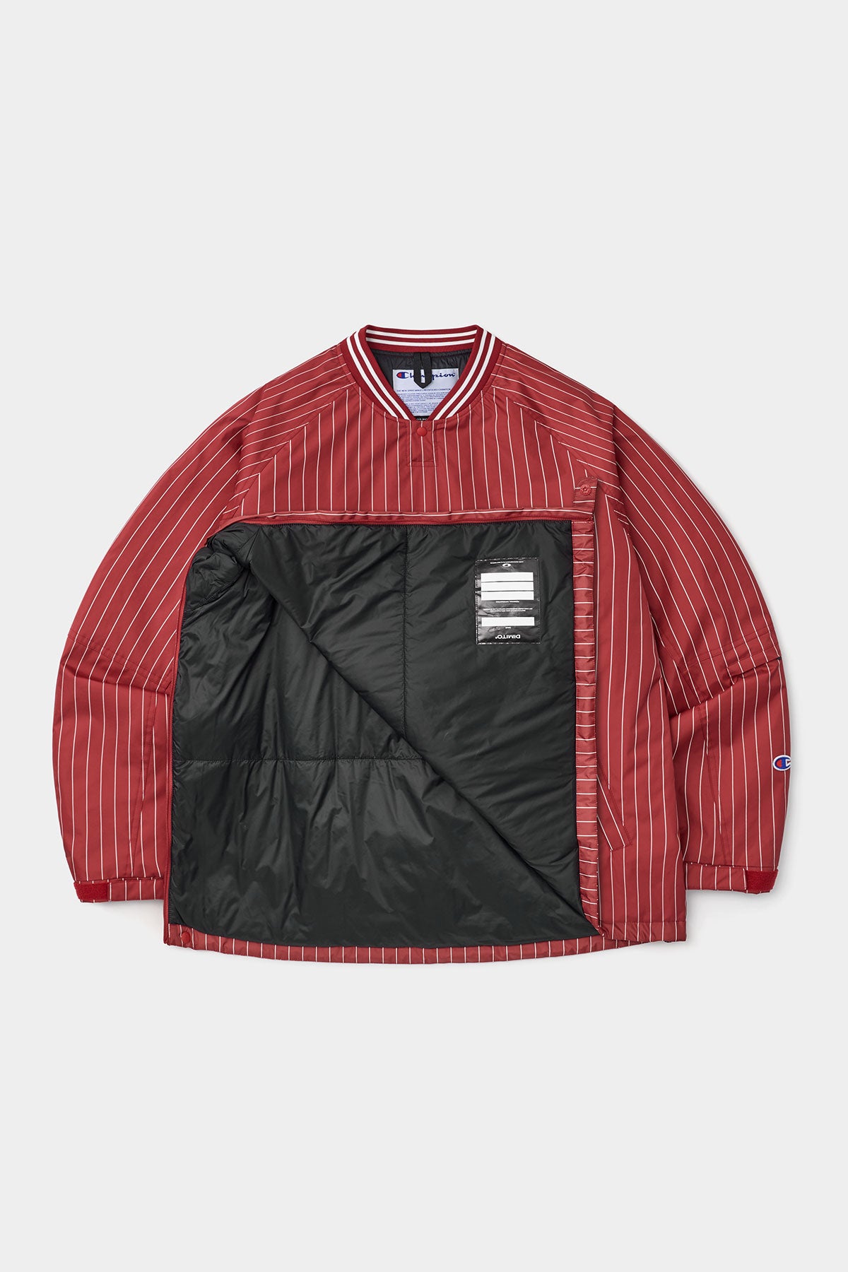 [CHAMPION x DIMITO] SPORT V-NECK SNAP PULLOVER STRIPE RED (Available date : 26.10.12)
