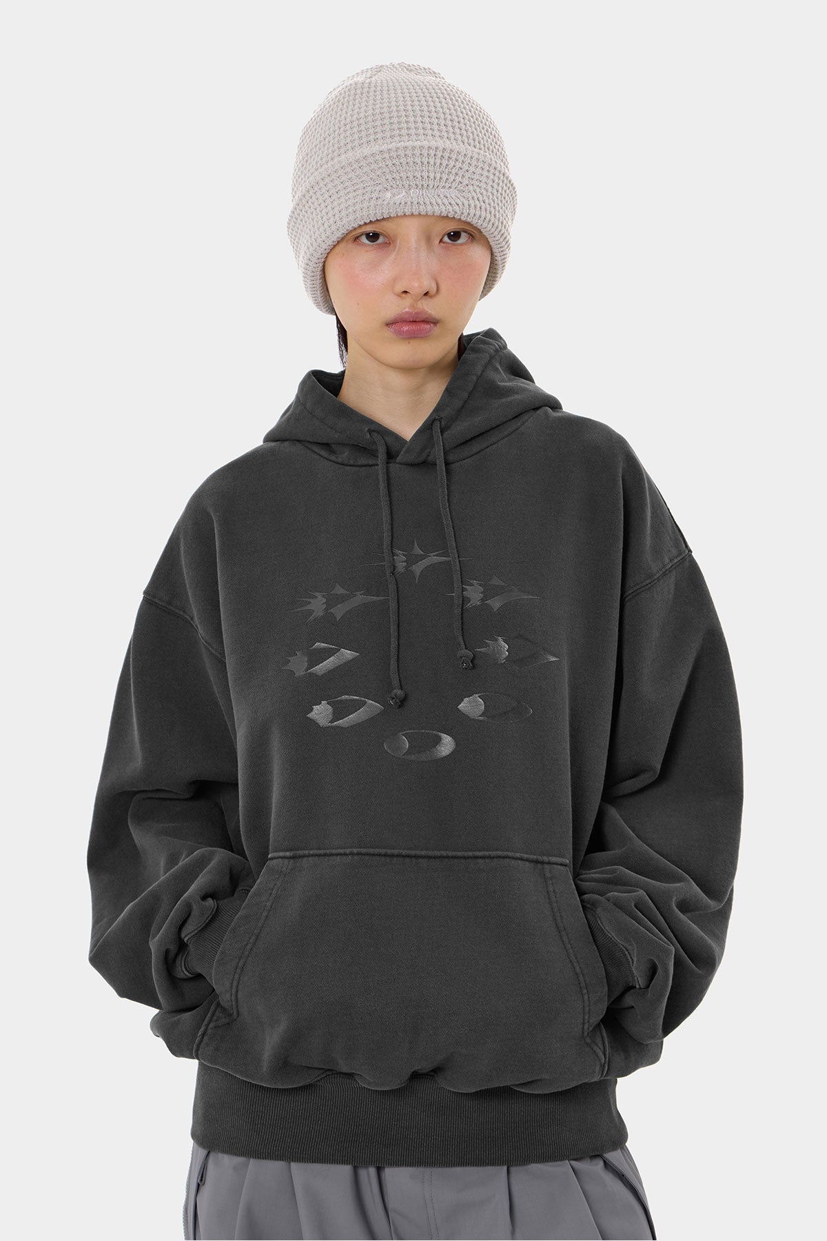 D-AXIS CYCLE GD HOODIE WASHED BLACK (Delivery date : 26.09.28)