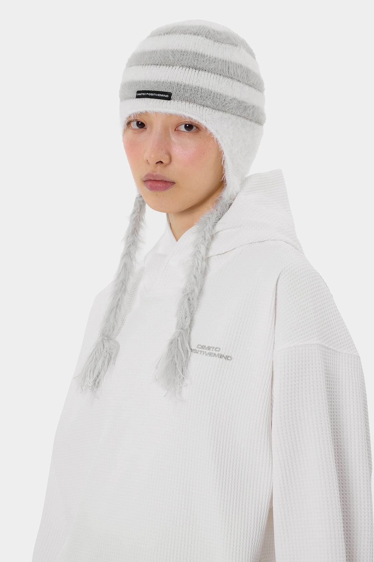 LW WAFFLE HOODIE WHITE